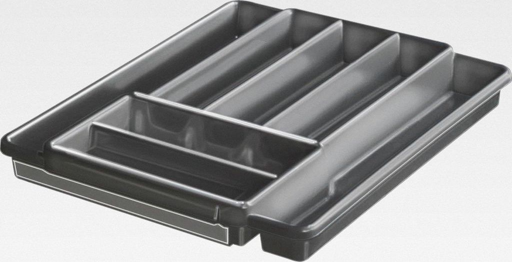 Domino Besteckkasten mit 7 Fächern, Kunststoff (PP) BPA-frei, anthrazit, (39.7 x 34.1 x 5.1 cm)