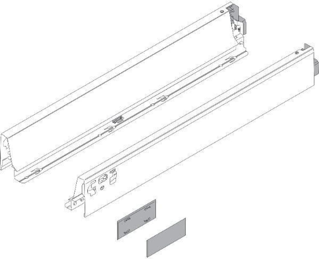 Blum TANDEMBOX Zarge, Höhe N 68 mm, NL 550 mm, links/rechts, für TANDEMBOX intivo/antaro, seidenweiss