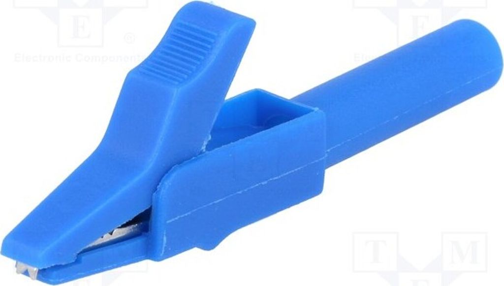 2x Krokodilklemme L. ges: 56mm Krokodilklemmen 4mm 15A Ber.Halt: max.12mm blau