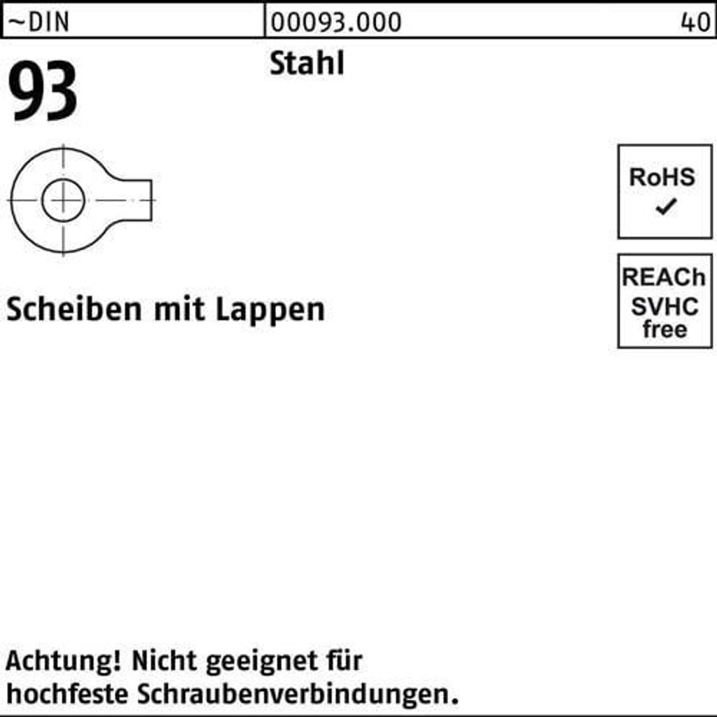 Reyher Scheiben DIN 93 Stahl 43 (25 Stück)