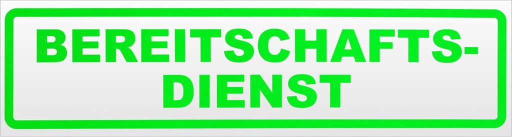 Kiwistar Bereitschaftsdienst Magnetschild Schild magnetisch - 60cm Neongrün - Magnetfolie für Auto PKW Kfz