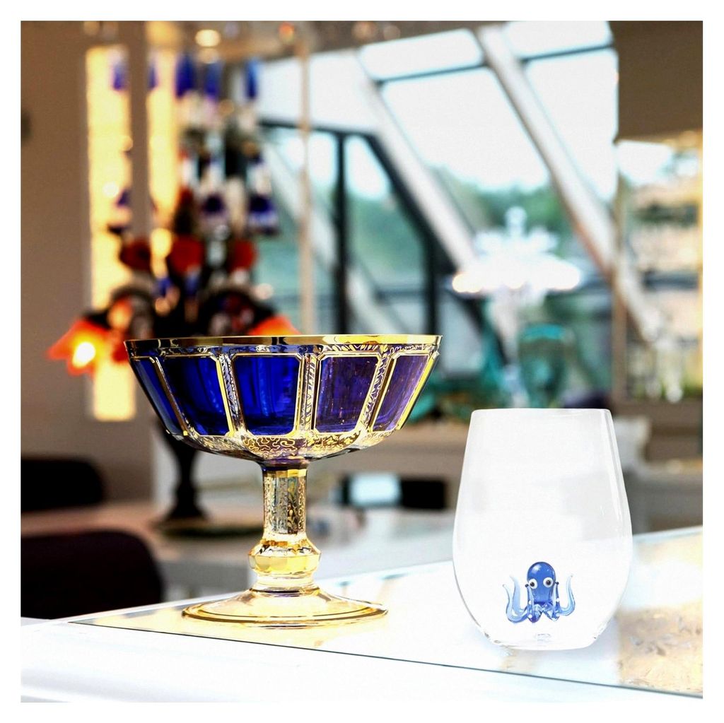Trinkglas mit Tierfiguren (Oktopus)