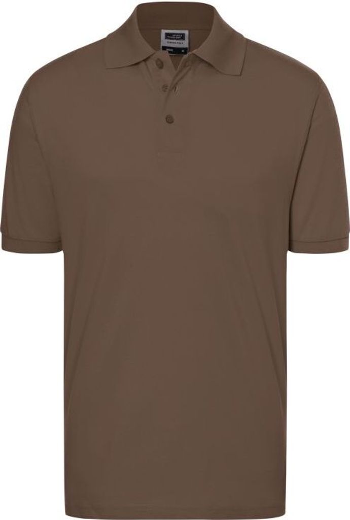 Hochwertiges Polohemd mit Armbündchen brown, Gr. M
