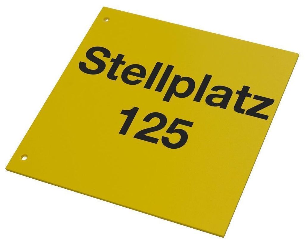 Regalschild Standard quer, gelb mit schwarzem individuellem Aufdruck zur Regalkennzeichnung im Lagerbereich, Format (BxH) 210/240 x 150 mm, Verpack...