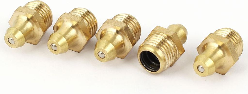 5 Stücke M10 x 7mm Außengewinde,Kegelschmiernippel Fettnippel Abschmiernippel 1mm Steigung, gerade Schmiernippelanschlüsse
