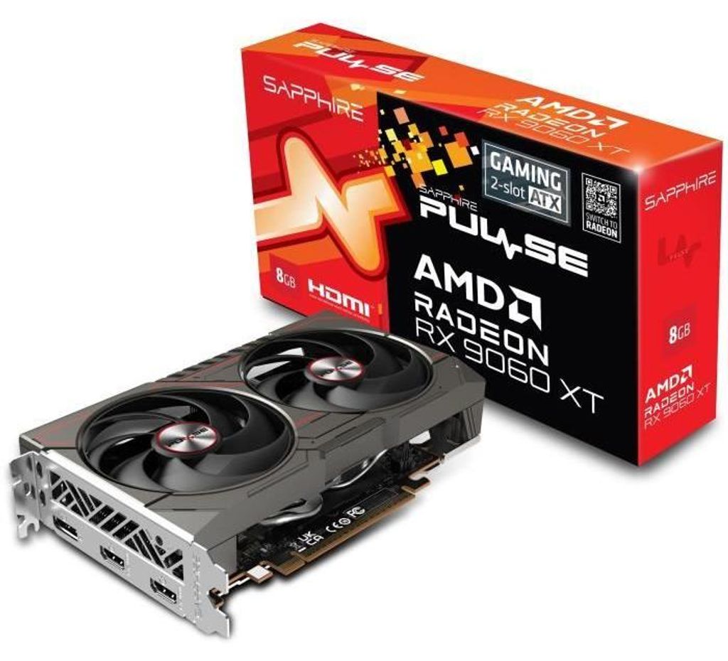 Sapphire Radeon RX9060XT Pulse Gaming GDDR6 2xHDMI DP - Produktbild 