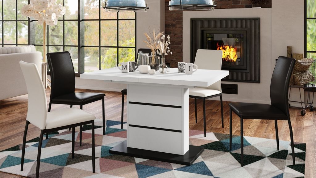 Design Esstisch Tisch Piano ausziehbar 120 bis 200 cm