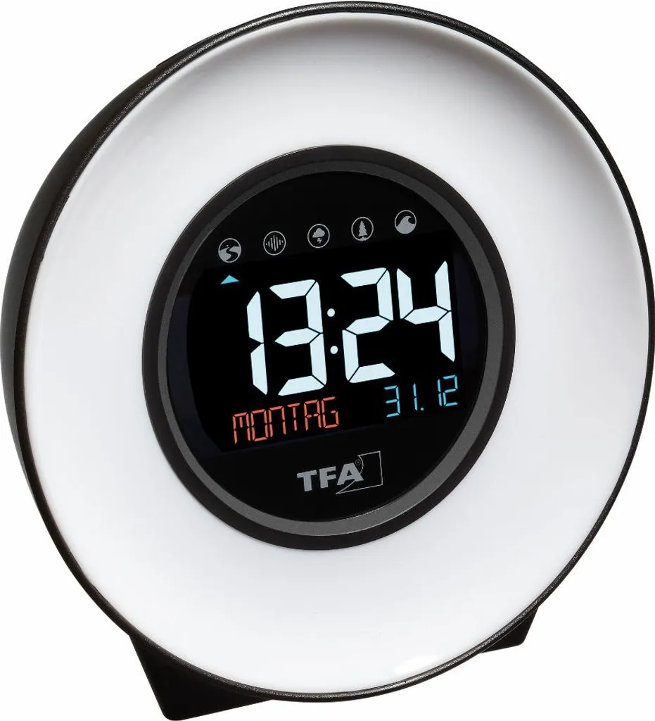 Réveil Matin Doux TFA 60.2023.02 avec Veilleuse Couleur Intégrée
