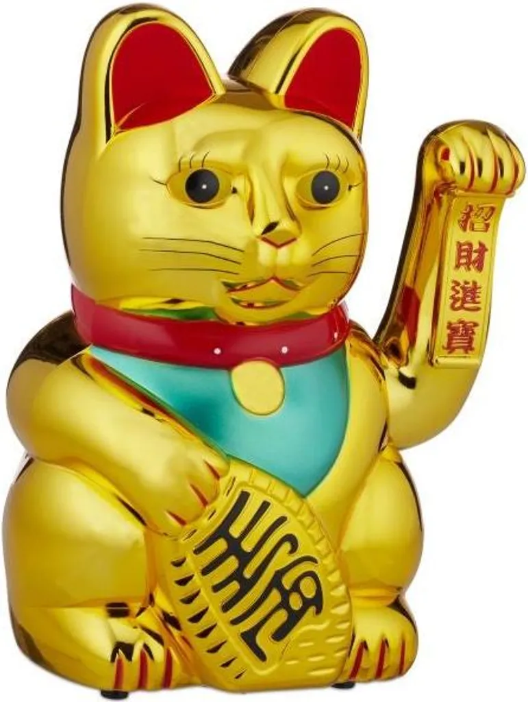 Objet Déco Chat de la Fortune Or XL - Pour Attirer la Prospérité en Boutique