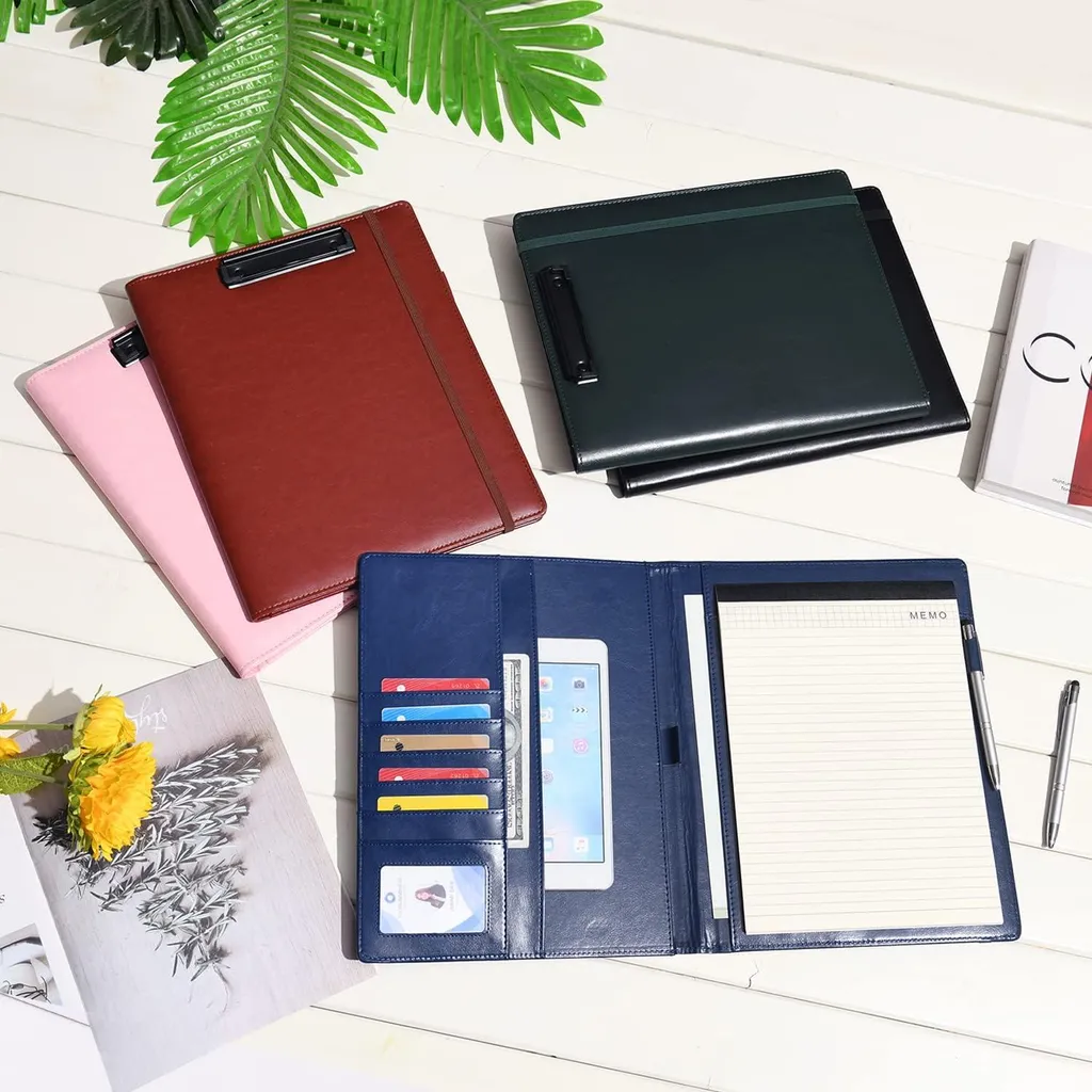 Porte-bloc A5 Bleu avec Pochette Intérieure et Carnet de Notes Inclus - 3