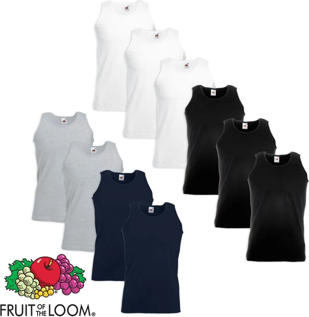 Canotta Palestra Fruit of the Loom 10 Pack S Muskelshirt Smanicata