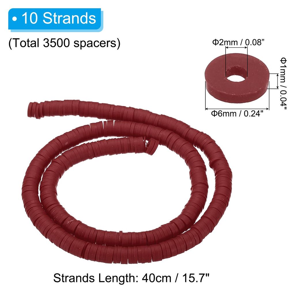 6mm Polymer Clay Perlen Spacer, 3500 Stš¹ck 10 Str?nge Runde Flache Handgemachte Perlen Spacer fš¹r Bastelarbeiten, Wohnkultur, Kettenarmb?nder...
