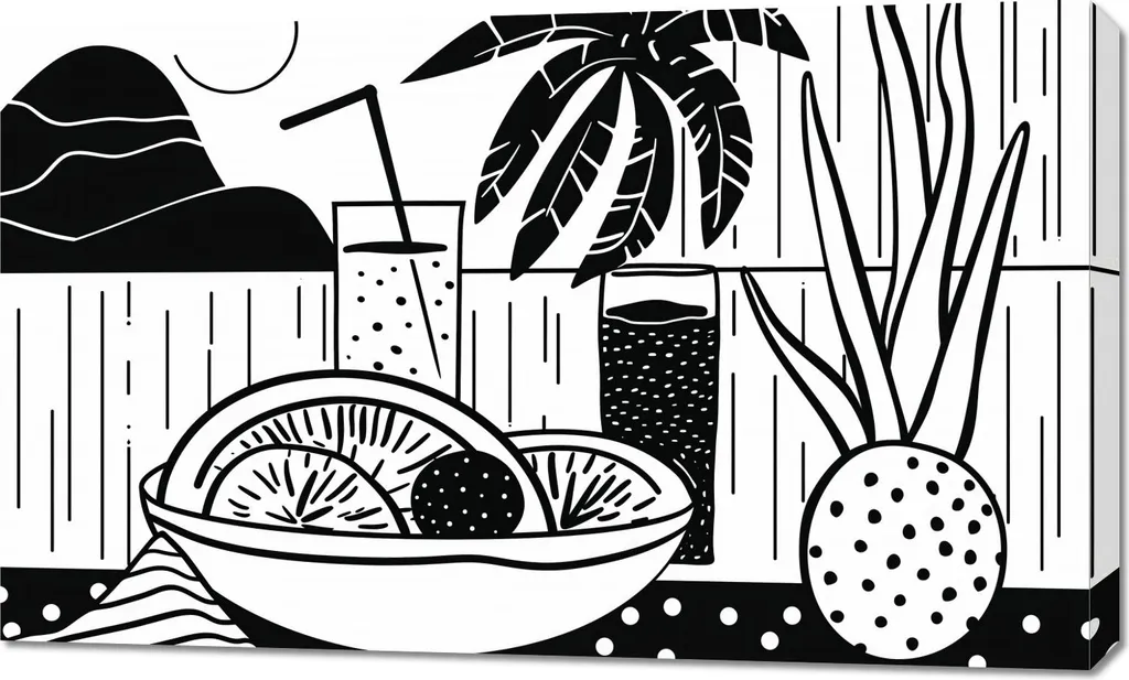 Image 100 x 60 cm Friandises Tropicales - Toile Haute Définition XXL