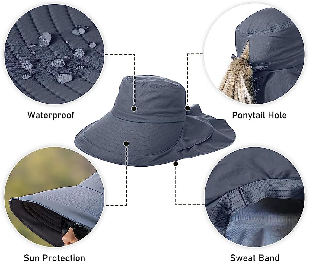 Sarfly Sonnenhut Hut mit Nackenschutz Abnehmbarer Mehrzweck Sommer