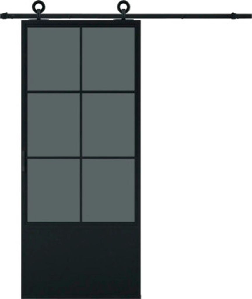 Pertura Schiebetür Komplett-Set Jarn 05 Black 1000x2350 mm inkl. Laufschiene mit Rad,Griff-Set