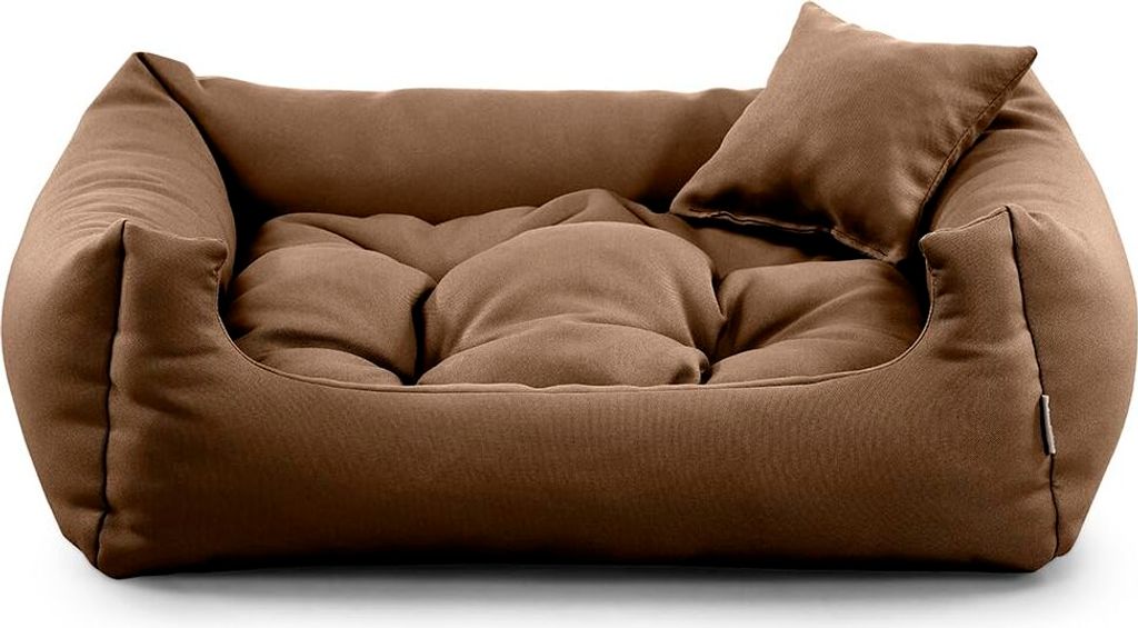 Hundebett NEO – Bequeme Hundeliege aus strapazierfähigem Stoff, langlebiges Hundekissen in hoher Qualität (XL - 100x75, Hellbraun)