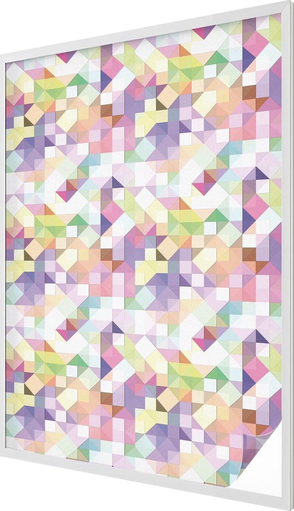 Buntglas Fensterfolie – 146x100 cm – Stained-Glass Design – blickdichte dekorative Sichtschutzfolie – selbstklebend, UV-Schutz – Abstrakt...