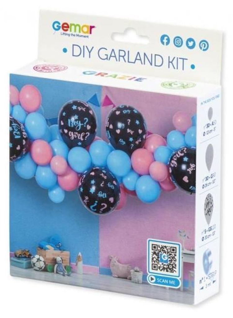 Balónková girlanda - Sada Boy or Girl - Kluk nebo holka - Obrázek produktu 