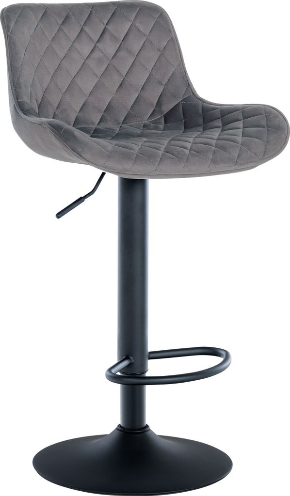 CLP Barhocker Minosa 360 drehbar mit Fußstütze Farbe:dunkelgrau;Material:Samt
