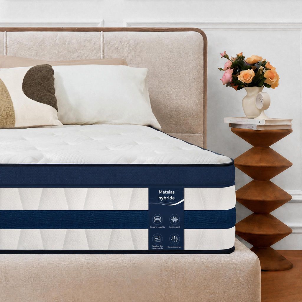 Matelas 160x200 cm, hauteur 26 cm, avec topper intégré, Image du produit 