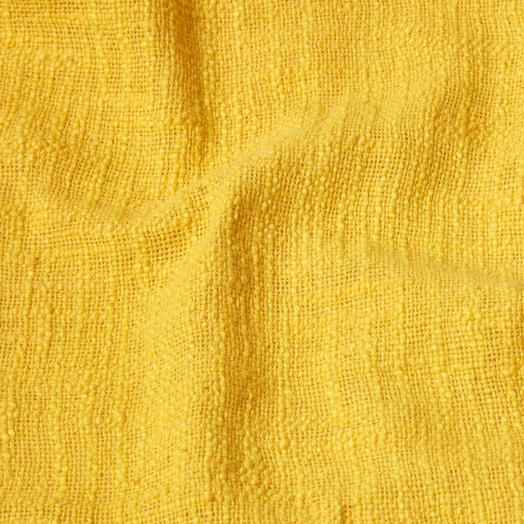 Homescapes Nirvana Couverture Coton Jaune Soleil 150x200 Design Slub - 4