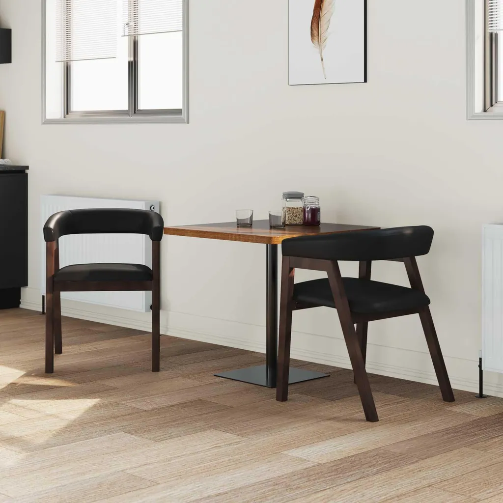 Lot de 2 chaises pour table de repas marron clair style moderne