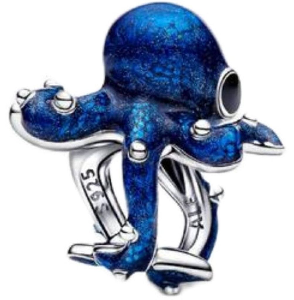 Pandora Charm, donna, polpo blu in smalto, argento Immagine del prodotto 
