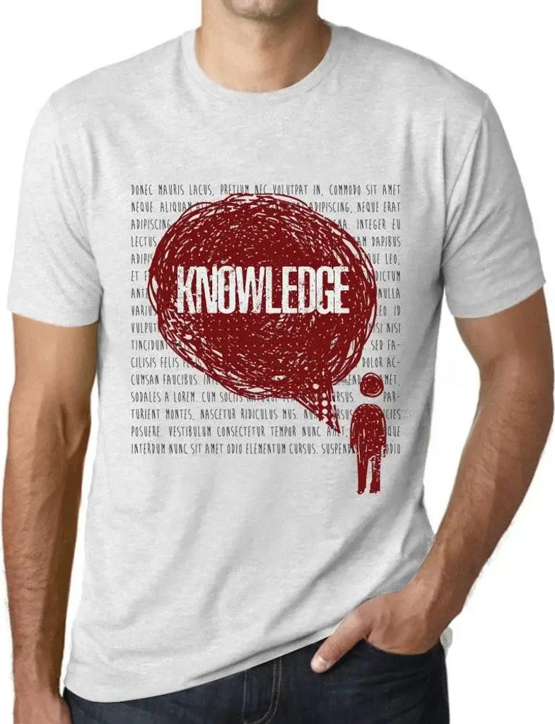 Herren Grafik T-Shirt Gedanken Wissen – Thoughts Knowledge – Öko-Verantwortlich Vintage Jahrgang Kurzarm Lustige Druck Geburtstag Geschenk Mann