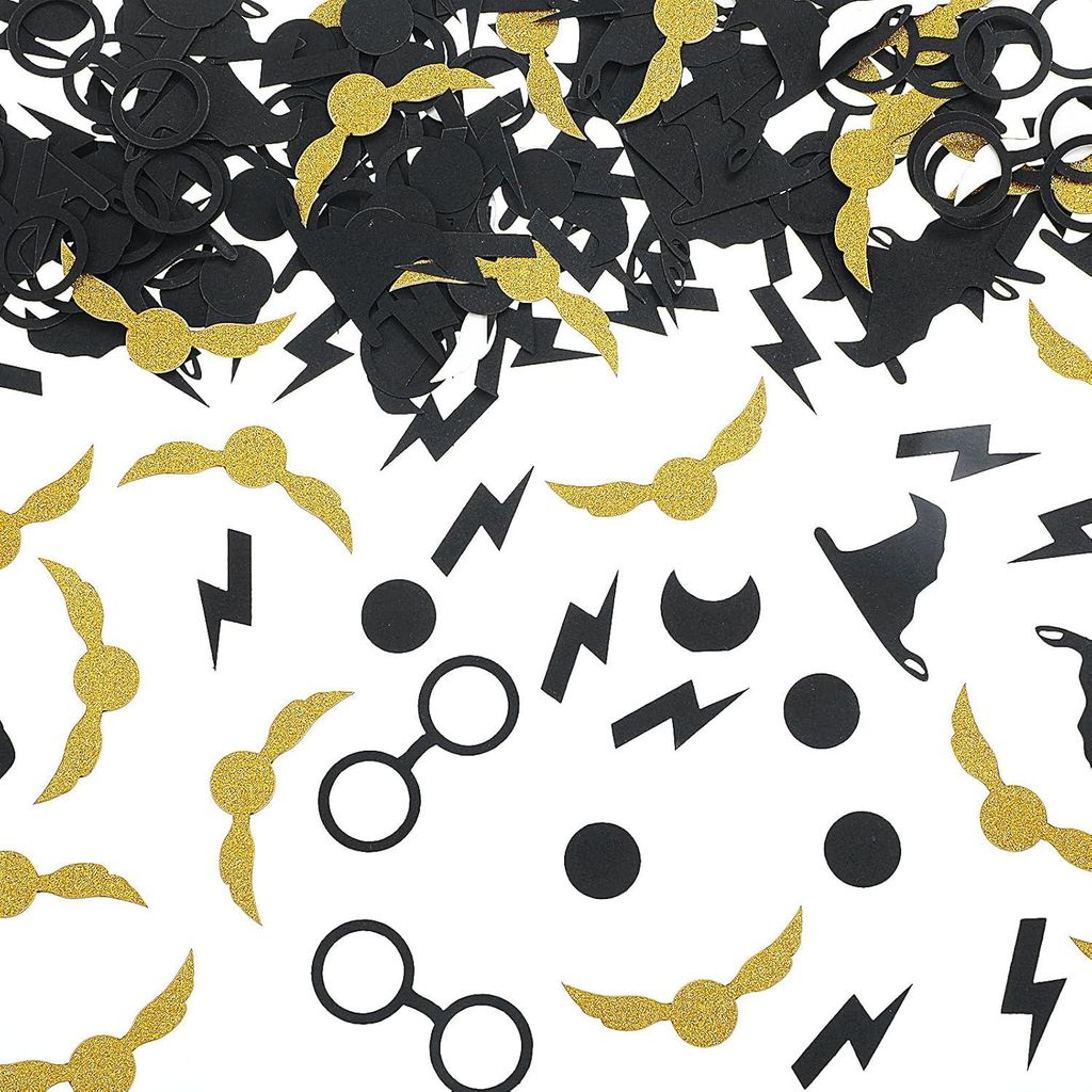 200 Stück Glitter Magier Konfetti Zauberer Tischkonfetti Glitter Magic Theme Party Supplies Hexenhut, Flügel, Brille, Muster, Streukonfettipapier...