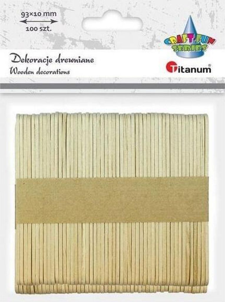 Drewniane patyczki naturalne proste 10x93mm 100szt Produktbild 