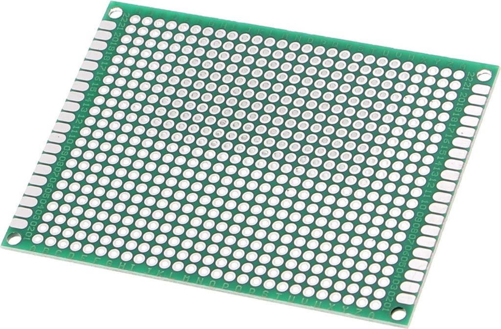 Doppelseitige PCB Leiterplatte (grün) - 60 x 80mm Rastermaß 2,54 mm