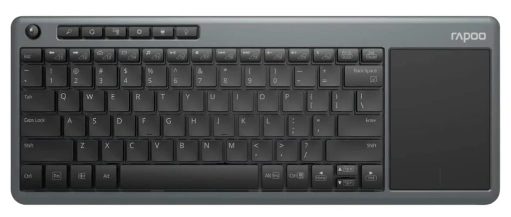 Clavier AZERTY Sans Fil Rapoo K2600 avec Touchpad Intégré pour Smart TV