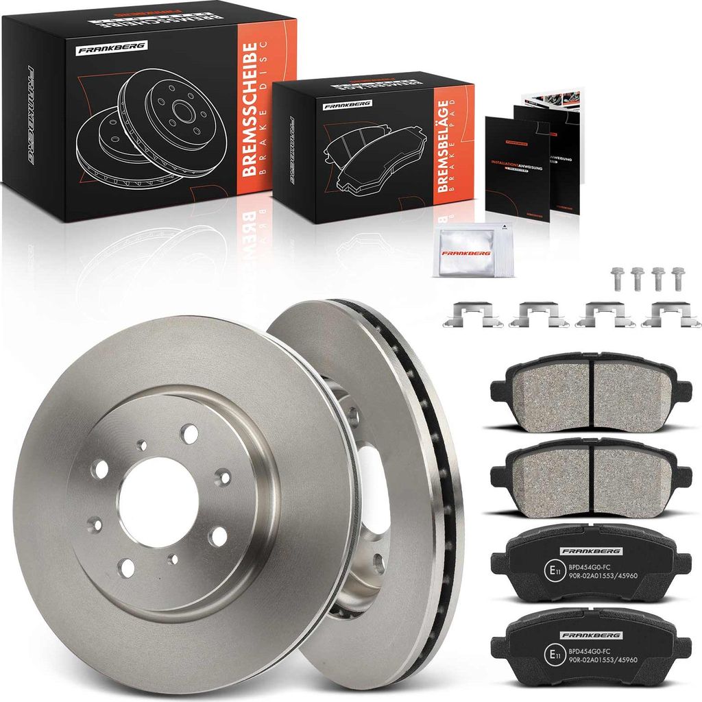 Frankberg 2x Bremsscheiben 4x Bremsbeläge Vorderachse für Suzuki Swift IV FZ NZ 1.2L Bj ab 2010