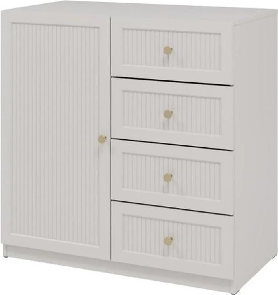 Commode étroite SALTIVILLE cachemire avec portes et tiroirs chic
