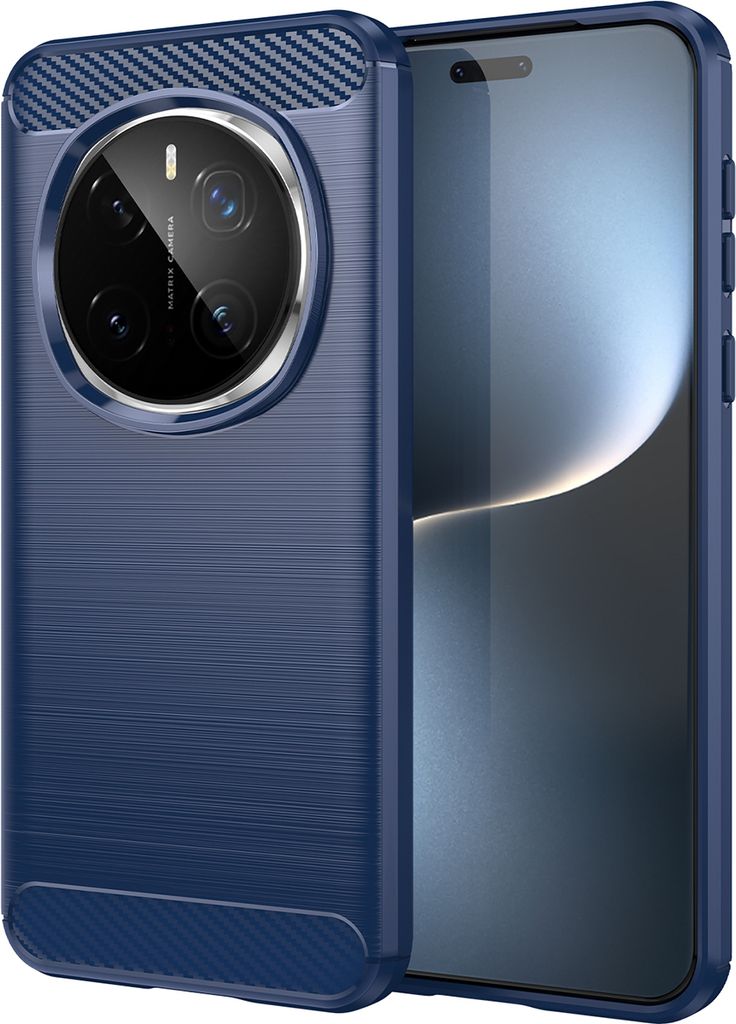 Hülle für Honor Magic7 Pro Carbon-Faser Weich TPU Silikon Stoßfest Handyhülle Blau