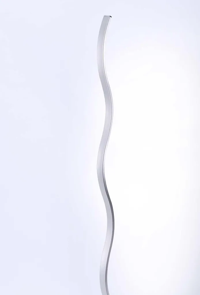 Lampadaire Design Vague Argenté avec LED Intégrées 120cm - Forme Incurvée - 7