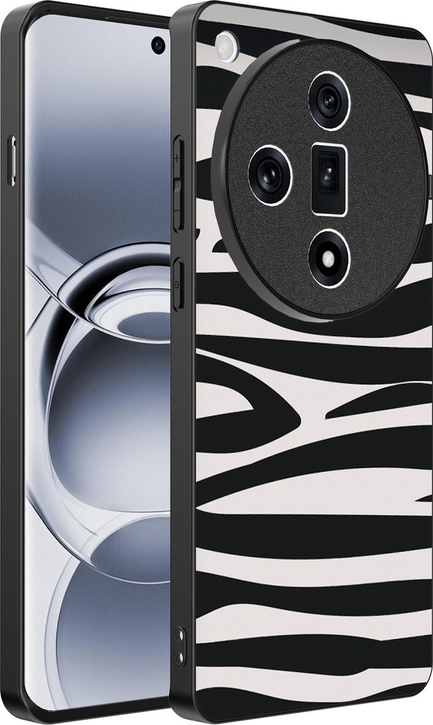 Smartphonica Telefon Fall geeignet für Oppo Find X7 mit Zebra-Druck - TPU zurück Abdeckung Fall Zebra-Design - Schwarz Weiß
