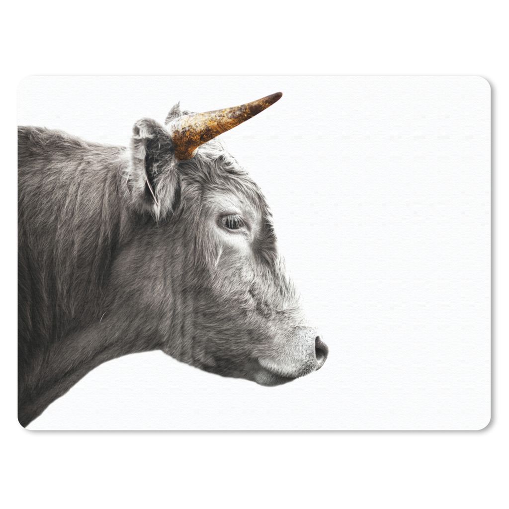 MuchoWow Mauspad Mousepad Schottischer Highlander - Horn - Gold 40x30 cm - Mousepads - Maus Mat - Pad - Mausunterlage - Anti Rutsch