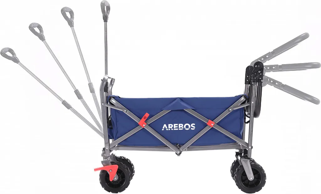 Chariot de Jardin Pliable AREBOS : Remorque à Main avec Filets Bleue - 10