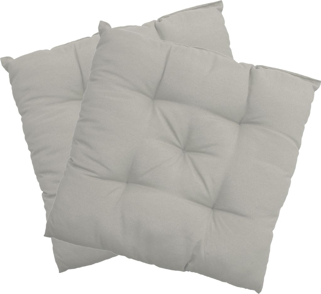 Stuhlkissen 38x38 cm ComfySeat - Sitzkissen mit 6 cm Comfort Sitzpolster - Indoor & Outdoor, Farbe:Weiß, Set:2er Set