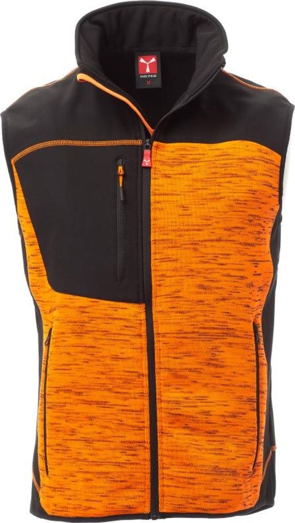 Strickweste Zweifarbig "TOUR" - Payper Fluoorange/Schwarz XS