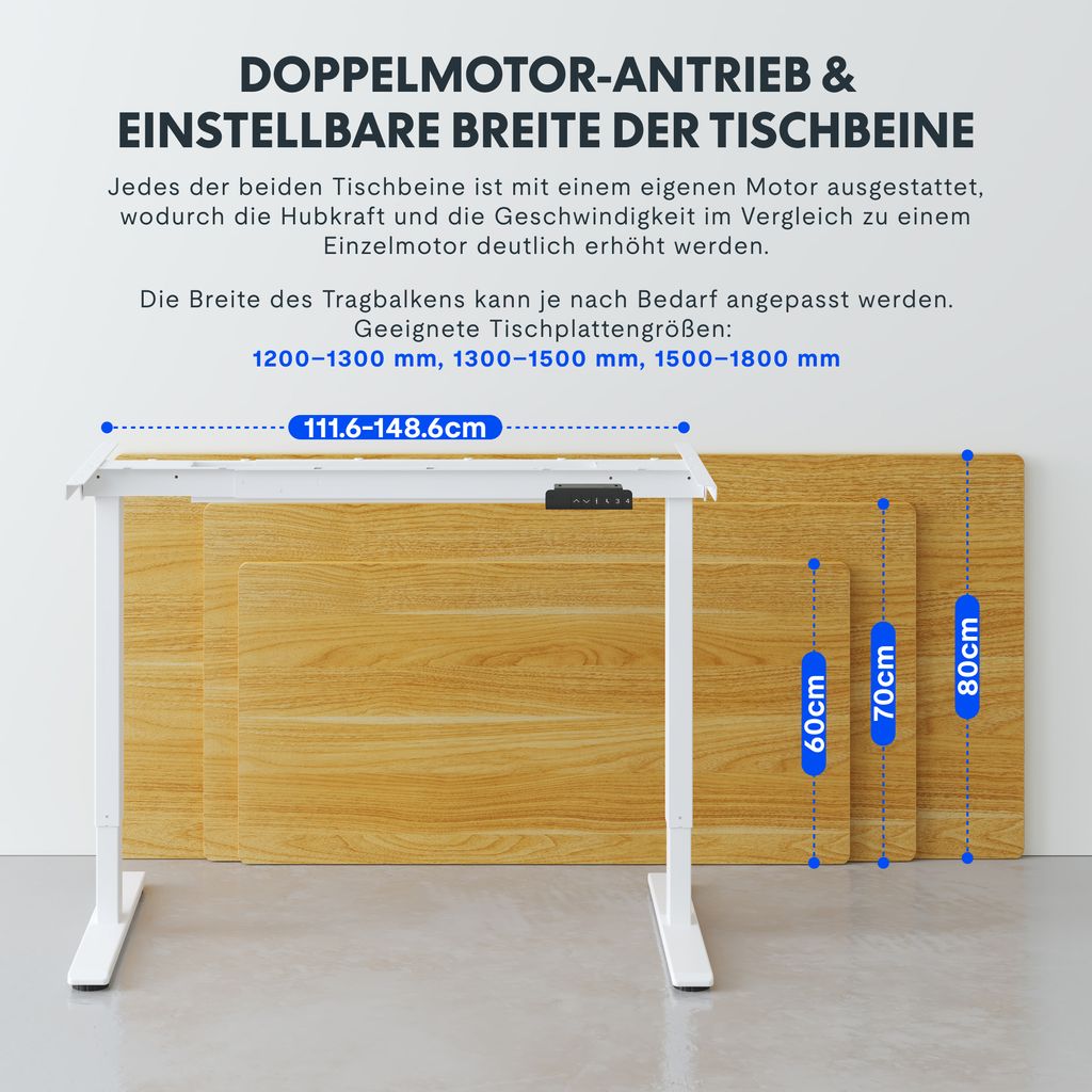 FlexiSpot Höhenverstellbarer Schreibtisch, Elektrisch Produktbild 7