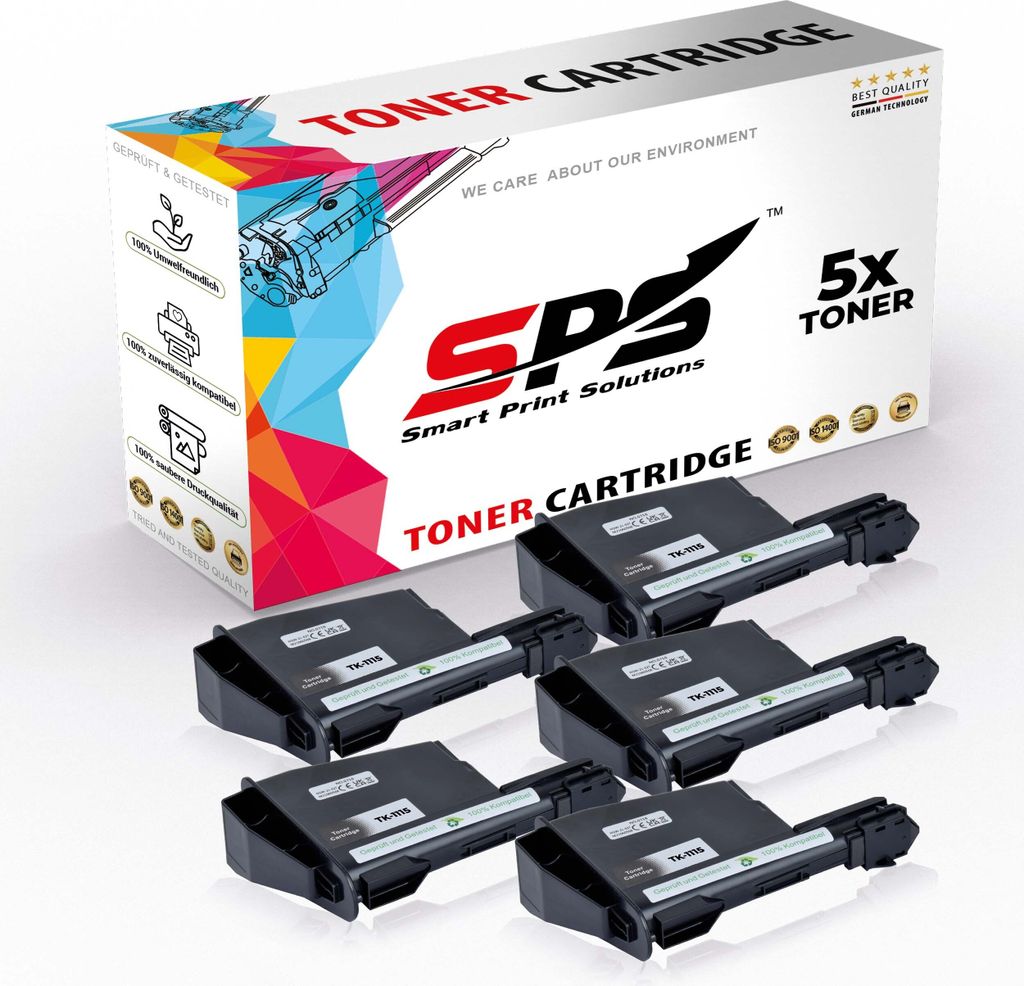5x Kompatibel Kyocera 1T02M50NL0 TK-1115 Toner Schwarz für Kyocera FS1320 MFP