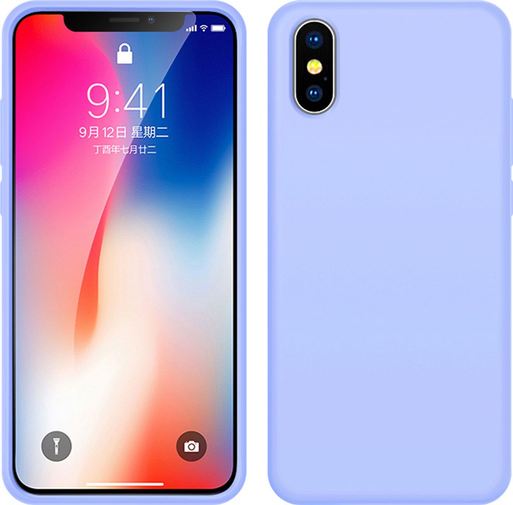 iPhone X Hülle, LaimTop Slim Flüssig Silikon Soft Gel Gummi Stoßfest Kratzfest Schutzhülle für iPhone X Lila