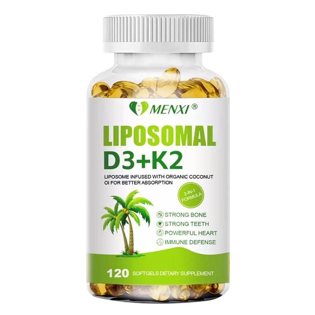 Liposomal Vitamin D3+K2 (120 Kapseln) Nahrungsergänzungsmittel, Knochen, Gelenke, Zähne, Herz, Immunsystem, Knochengesundheit