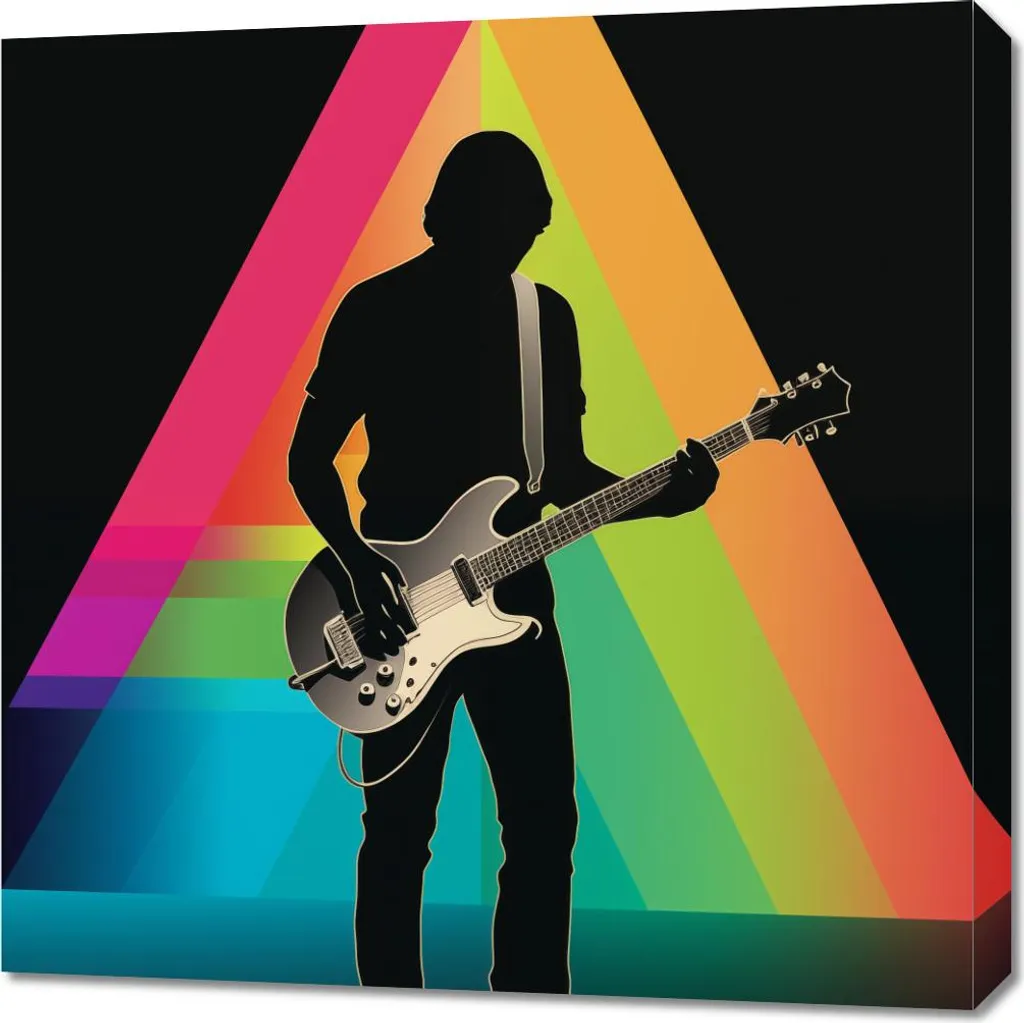 Quadro 70x70 cm Prisma attraverso la chitarra