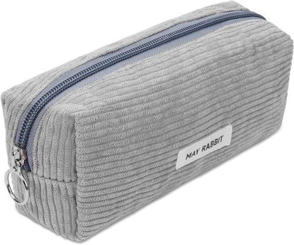 Corduroy-Tas für Mädchen, Schultasche mit Reißverschluss, Rucksack für Bürobedarf, Mädchen-Tasche, Bürotasche in Grau