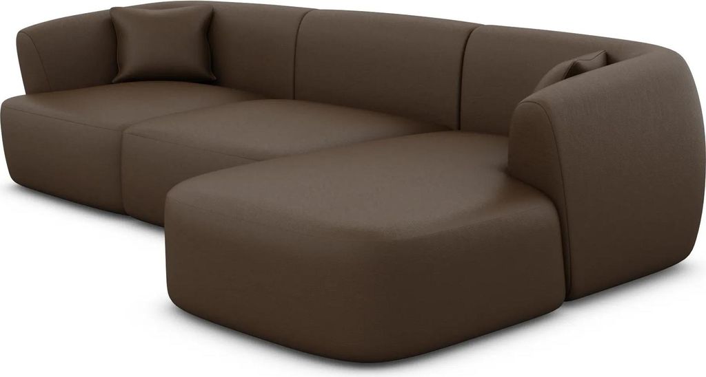 Kunstleder L-Form Sofa Elvira Dunkelbraun Rechts