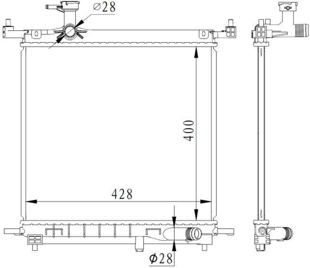 NRF 59223 - OE 214101HC1A Kühler, Motorkühlung für Micra IV (K13)