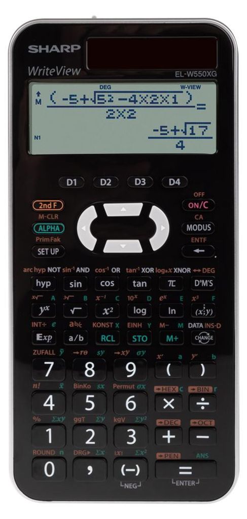 Sharp EL-W550 XG Silber Schulrechner im MP3-Look Produktbild 